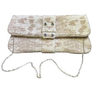 Doncaster Animal Print Chain Clutch Beige Bag NWT